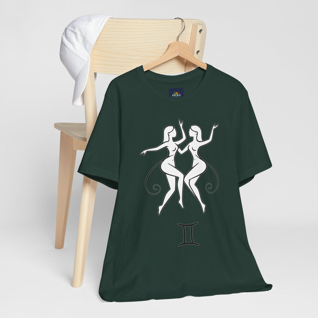 Gemini Zodiac Tee - Minimalistic Black and White Unisex Design