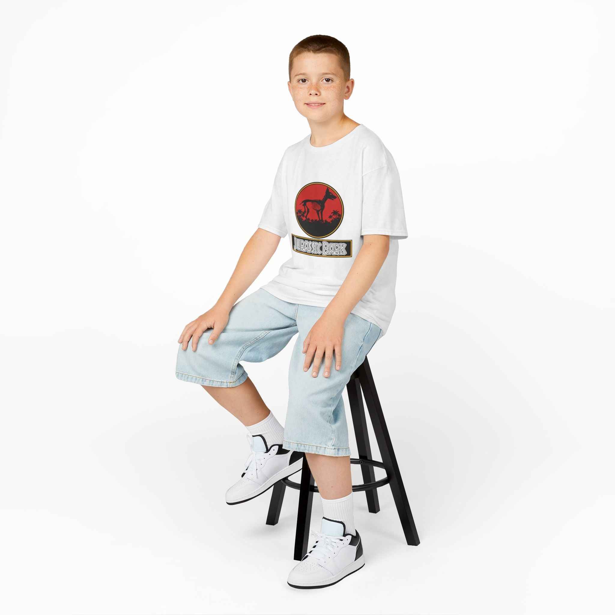 Kids Doberman Jurassic Bark T-Shirt | Fun Dog Tee for Kids - Atlas Briefly