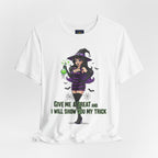 Sexy Witch Halloween T-Shirt - Flirty Witch Costume Tee | Trick or Treat Halloween Shirt - Atlas Briefly