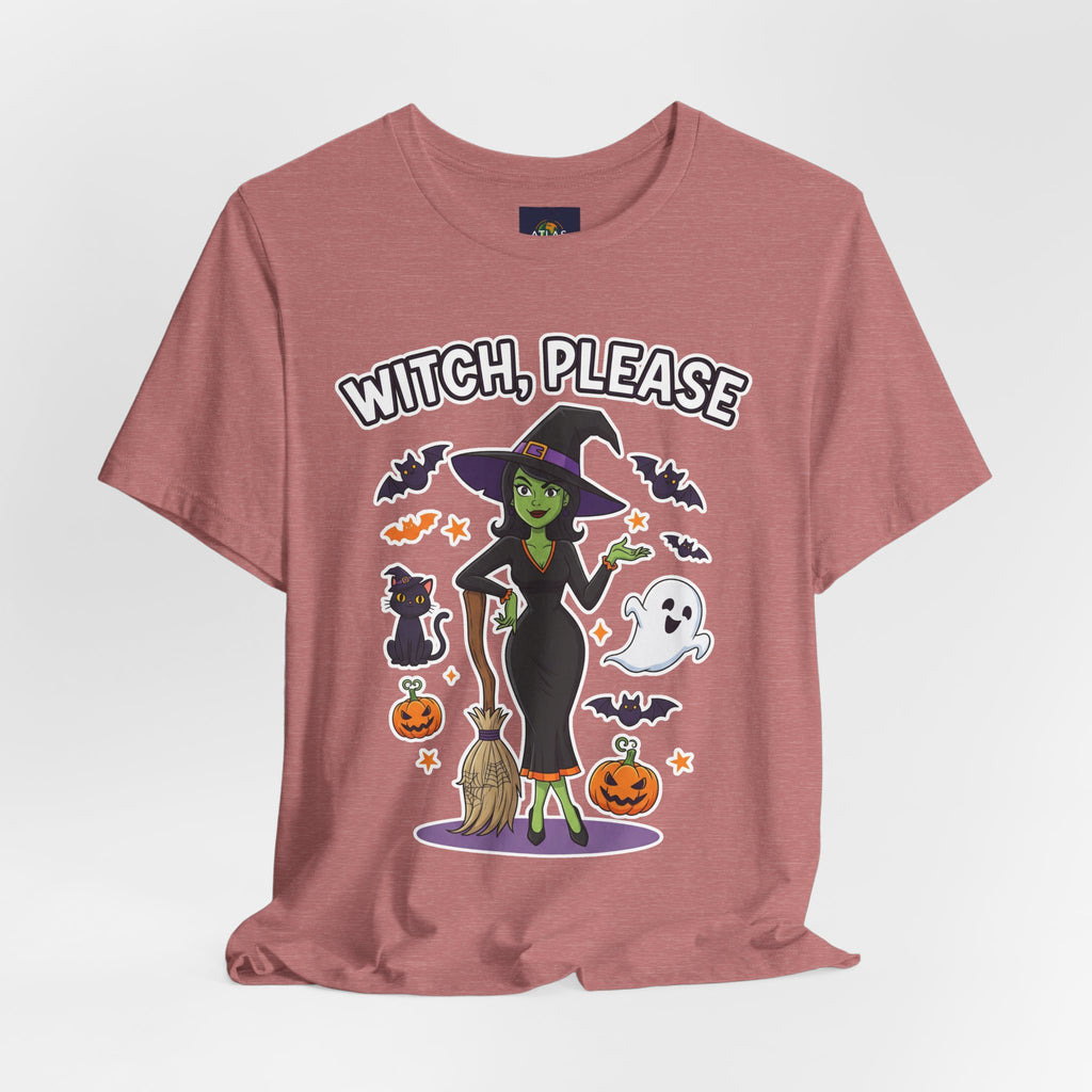 Witch Please Halloween T-Shirt - Sassy Witch Tee with Pumpkin Design | Funny Halloween Shirt - Atlas Briefly