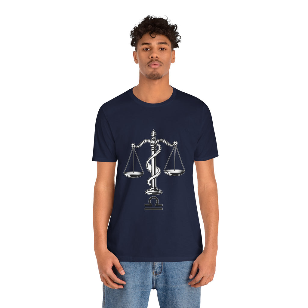 Libra Zodiac Tee - Stylish Unisex Minimalist Black and White Design