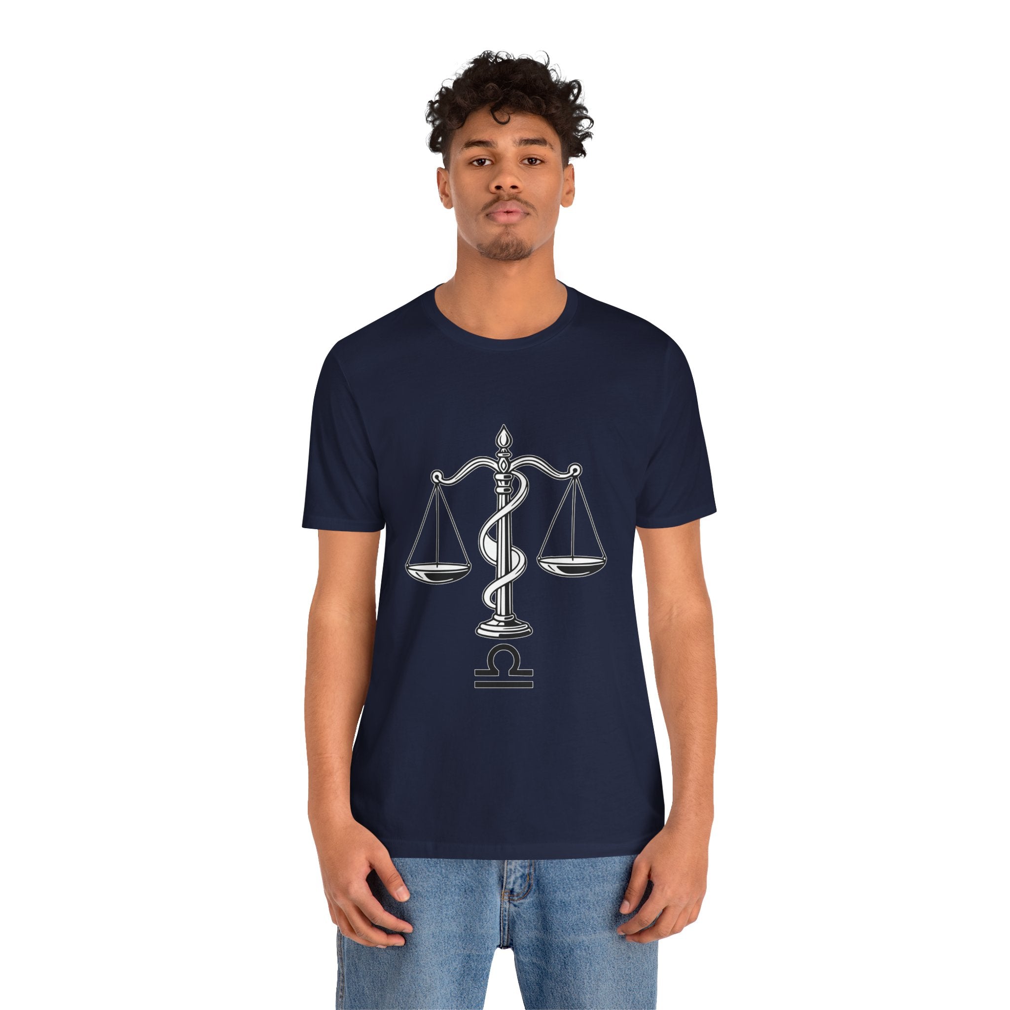 Libra Zodiac Tee - Stylish Unisex Minimalist Black and White Design