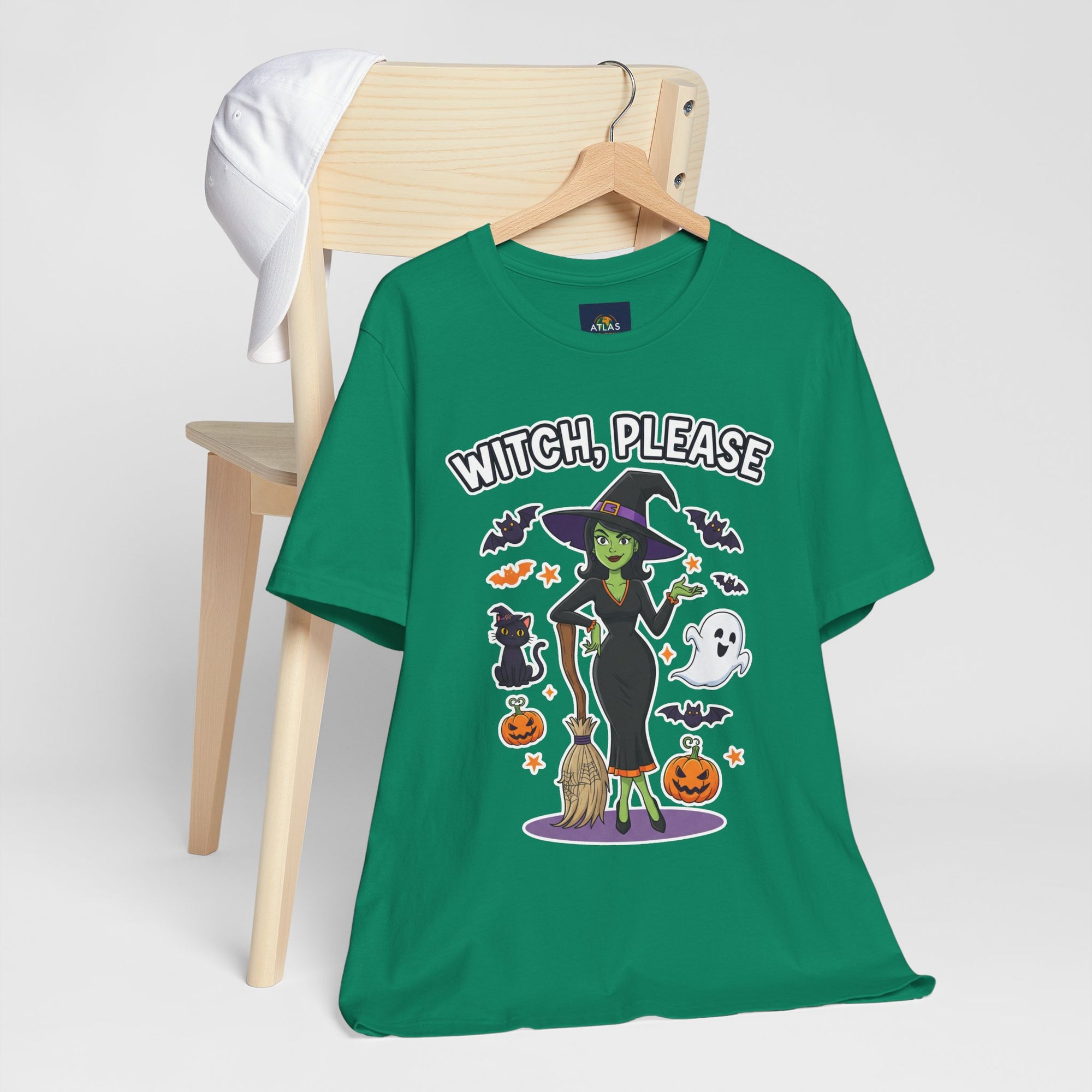 Witch Please Halloween T-Shirt - Sassy Witch Tee with Pumpkin Design | Funny Halloween Shirt - Atlas Briefly