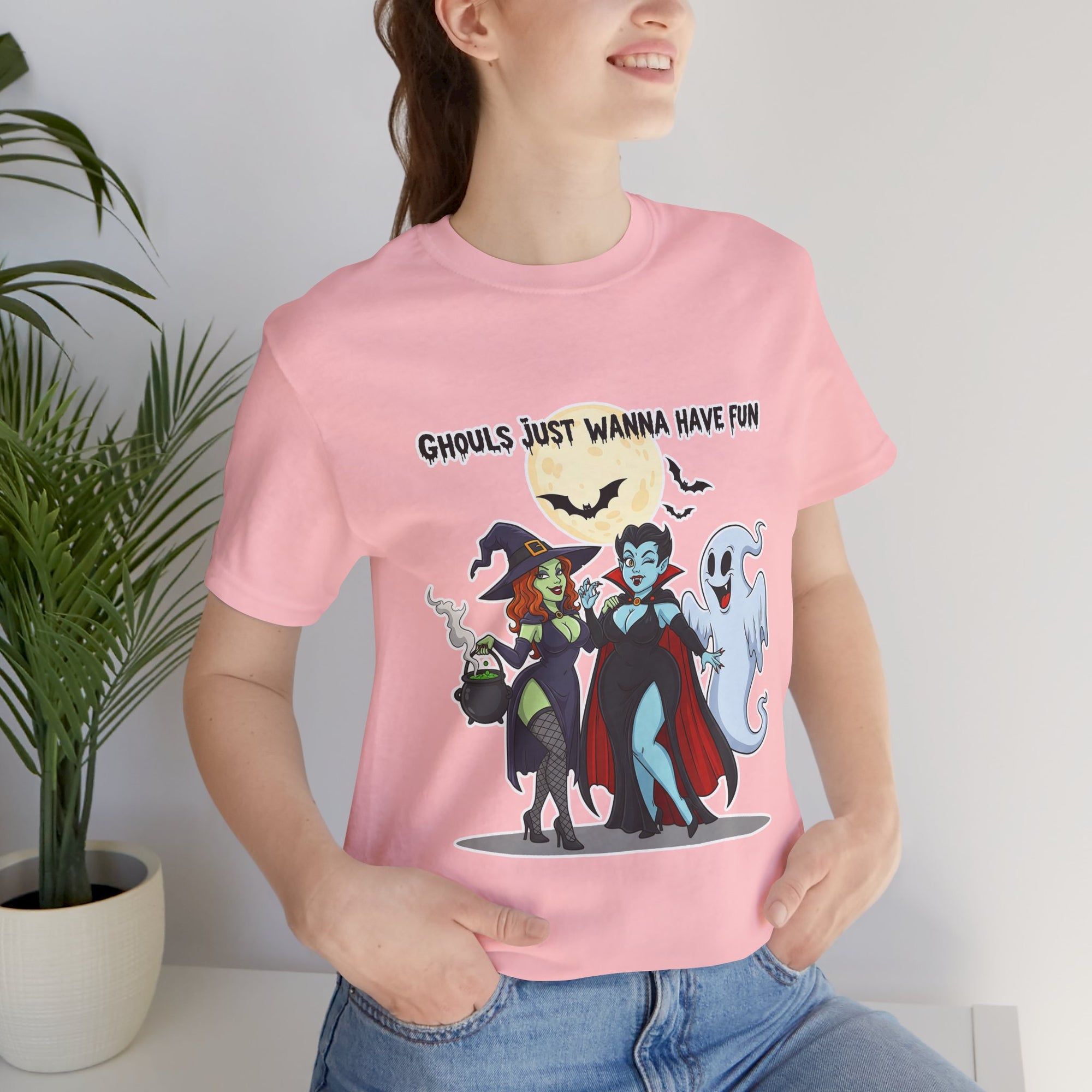 Ghouls Just Wanna Have Fun Halloween T-Shirt - Cute Witch Vampire Ghost Tee | Halloween Character Shirt - Atlas Briefly