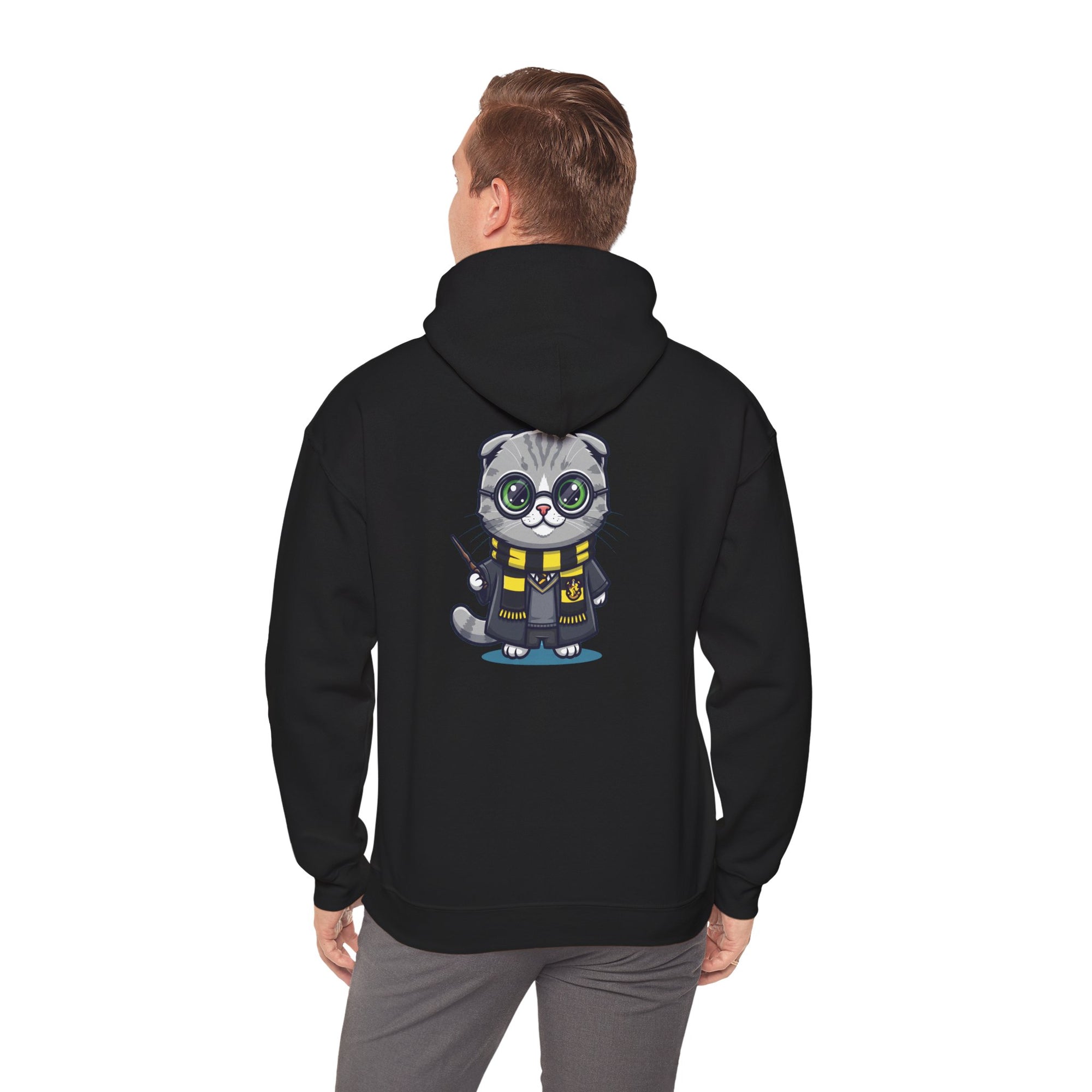 Hufflepurr Harry Potter Hoodie - Funny Wizarding World Sweatshirt | Cute Potter Cat Gift - Atlas Briefly