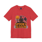 Spooky Season Halloween T-Shirt - Haunted House Ghost Bat Graphic Tee | Halloween Landscape Shirt - Atlas Briefly