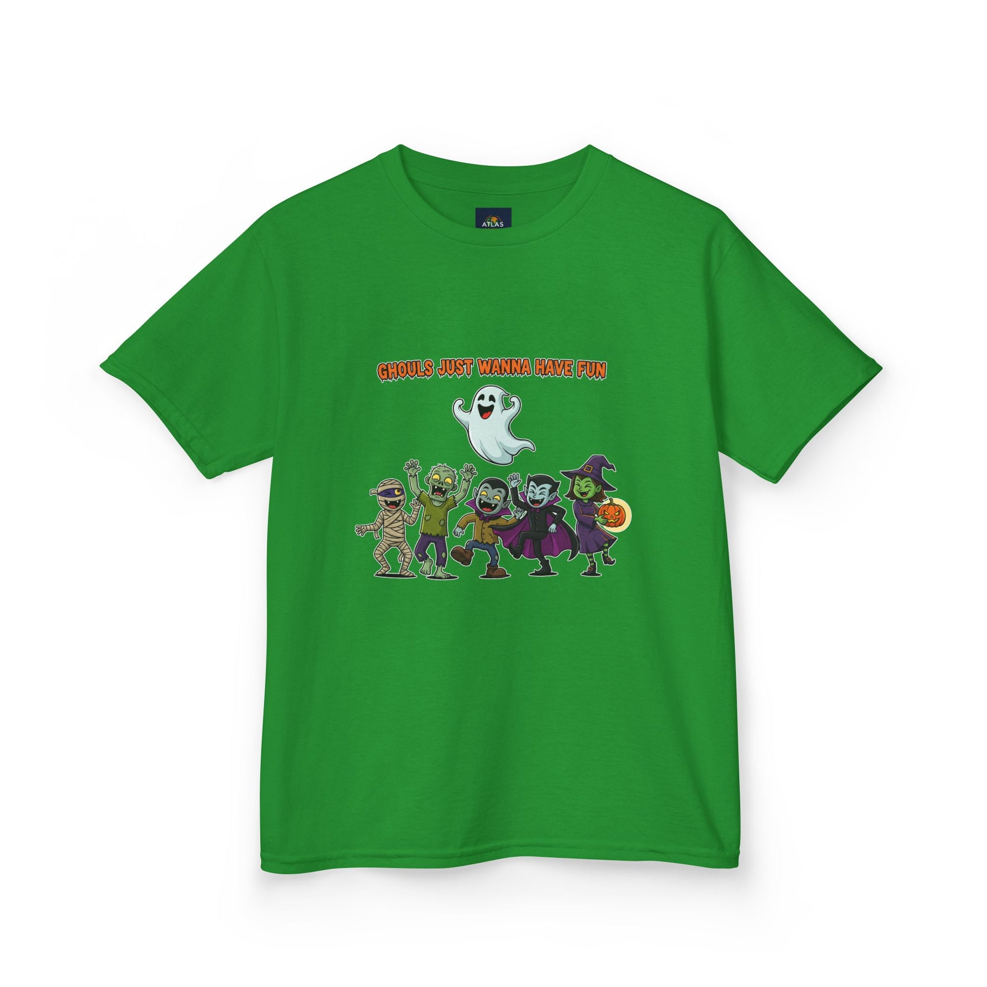 Ghouls Just Wanna Have Fun Kids Halloween T-Shirt | Funny Ghost Mummy Zombie Vampire Witch Shirt for Boys & Girls Trick or Treat Tee - Atlas Briefly
