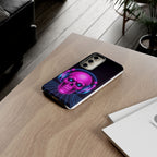 Neon Skull Synthwave Phone Case - Retro 80s Cyberpunk Mobile Cover | Vaporwave Tech Gift - Atlas Briefly