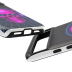 Neon Skull Synthwave Phone Case - Retro 80s Cyberpunk Mobile Cover | Vaporwave Tech Gift - Atlas Briefly