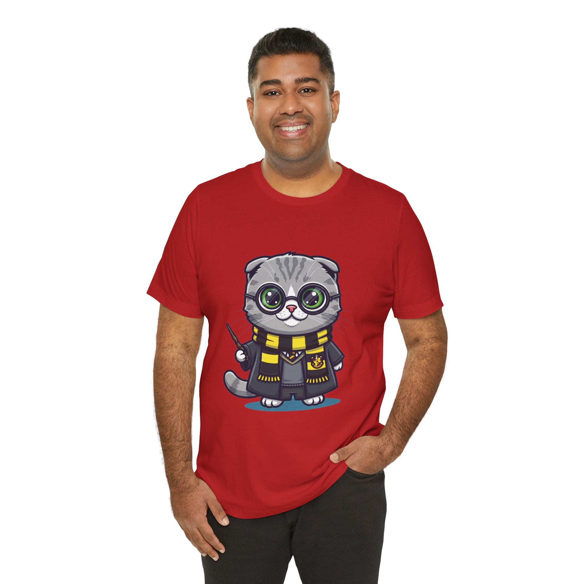 Hufflepurr Harry Potter T-Shirt - Funny Wizarding World Tee | Cute Potter Cat Gift - Atlas Briefly