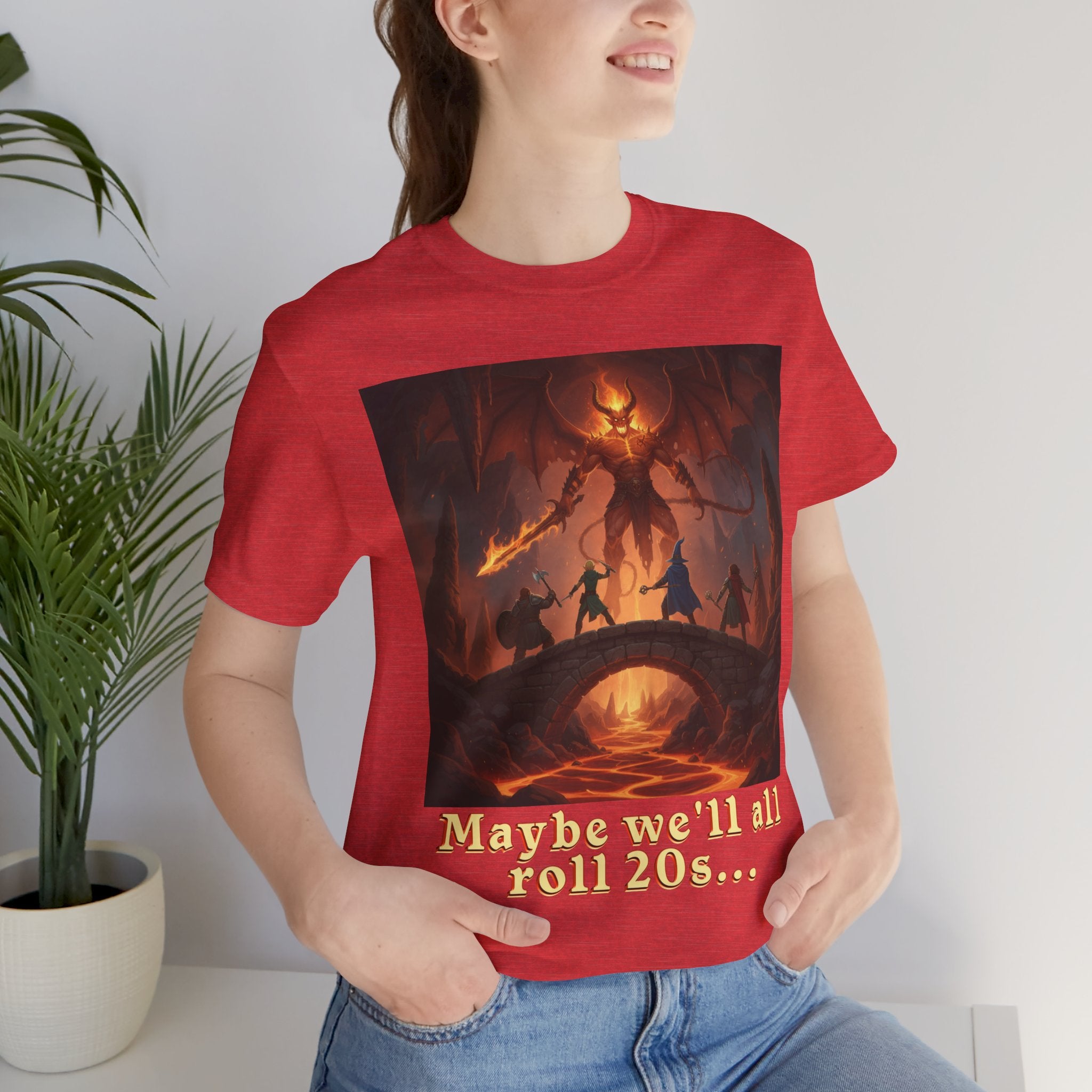 D&D Fantasy T-Shirt - Roll a Natural 20 Dungeon Master RPG Unisex Tee