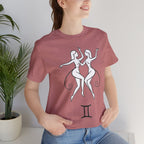Gemini Zodiac Tee - Minimalistic Black and White Unisex Design