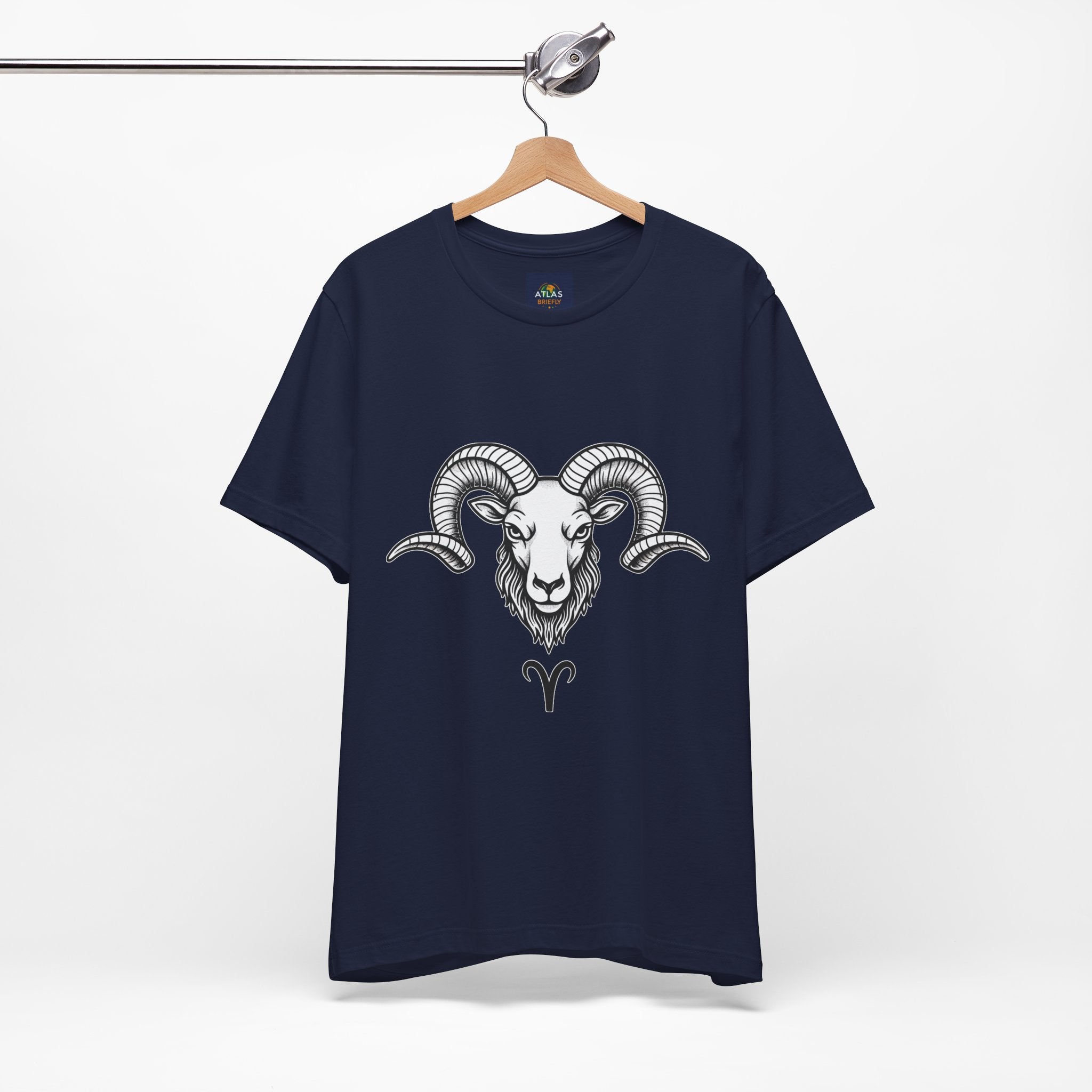 Aries Horoscope Tee - Unisex Black and White Minimal Design