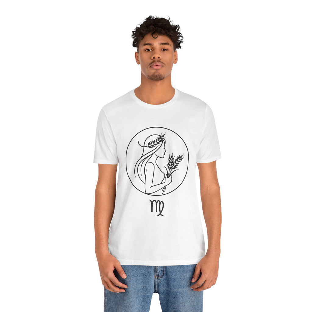 Virgo Zodiac Tee - Minimalist Black and White Unisex T-Shirt