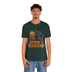 Spooky Season Halloween T-Shirt - Haunted House Ghost Bat Graphic Tee | Halloween Landscape Shirt - Atlas Briefly