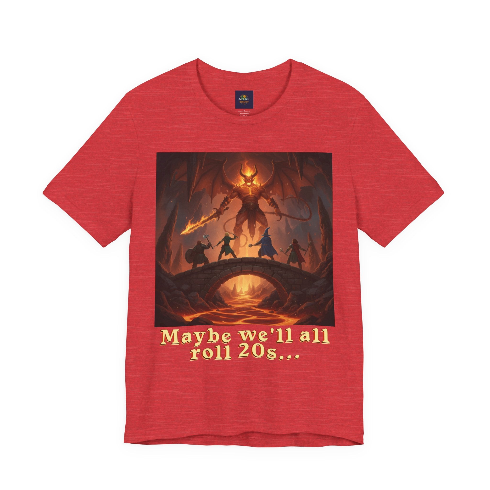 D&D Fantasy T-Shirt - Roll a Natural 20 Dungeon Master RPG Unisex Tee - Atlas Briefly