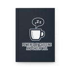 Powered by Caffeine Journal - Funny Coffee Notebook | Minimalist Writing Gift - US Version - Atlas Briefly