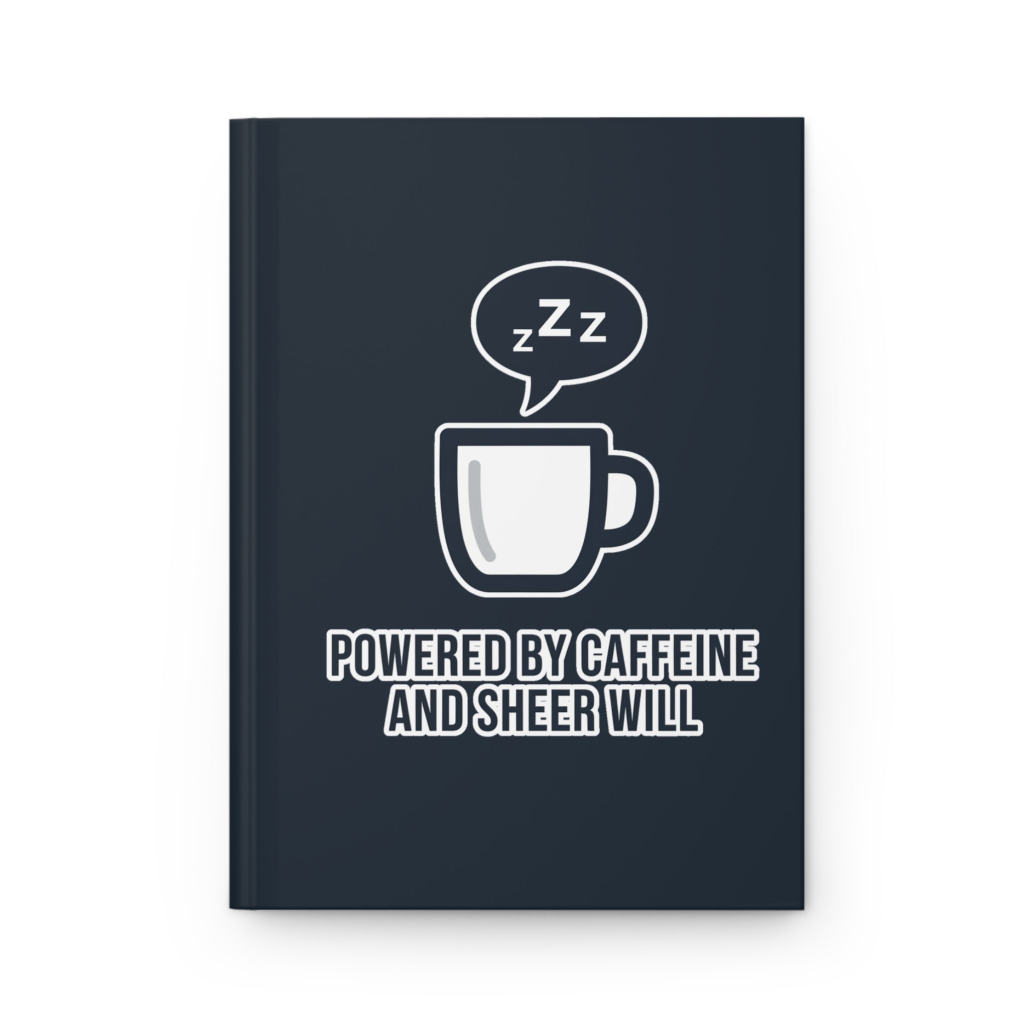 Powered by Caffeine Journal - Funny Coffee Notebook | Minimalist Writing Gift - US Version - Atlas Briefly
