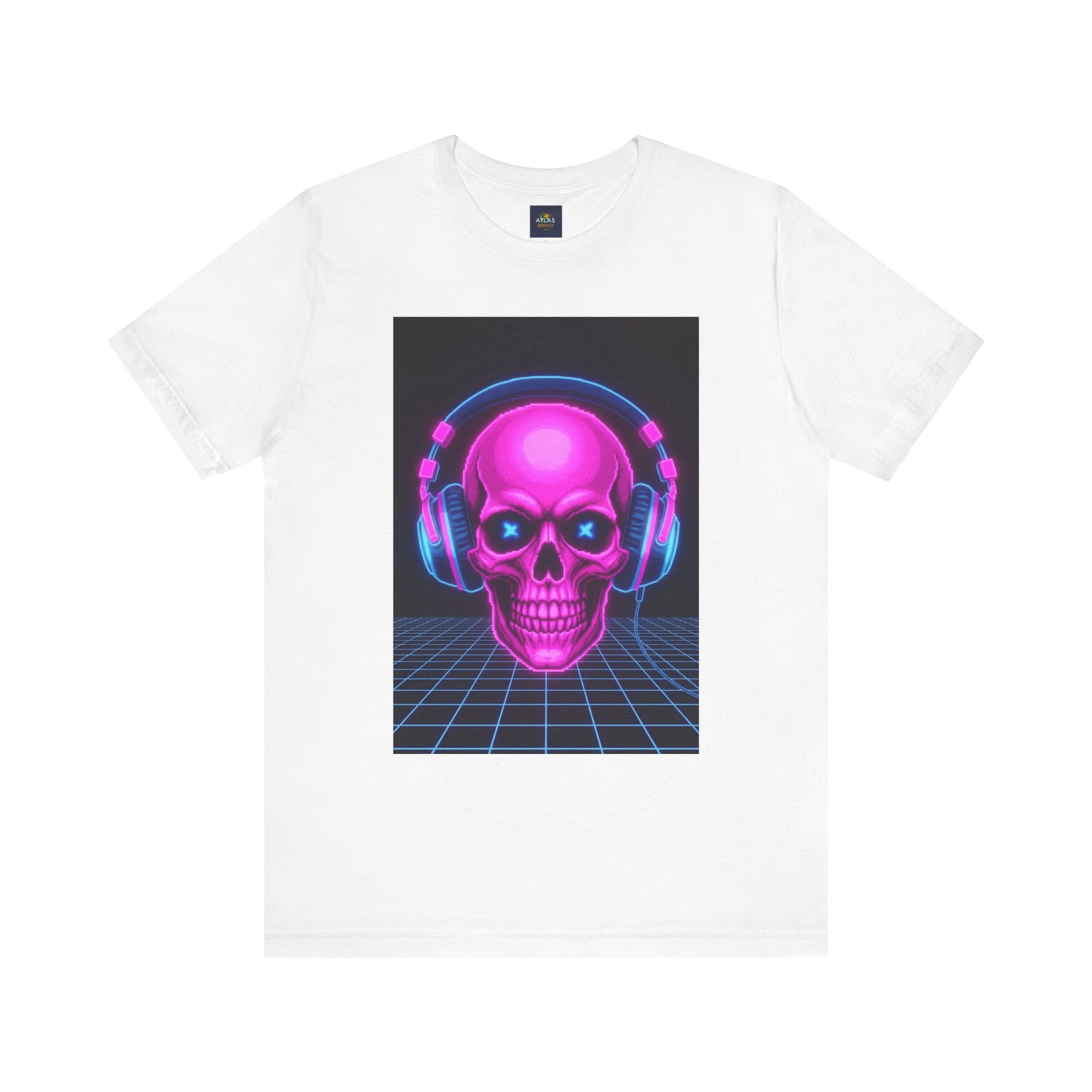 Neon Skull Synthwave Tee - Atlas Briefly