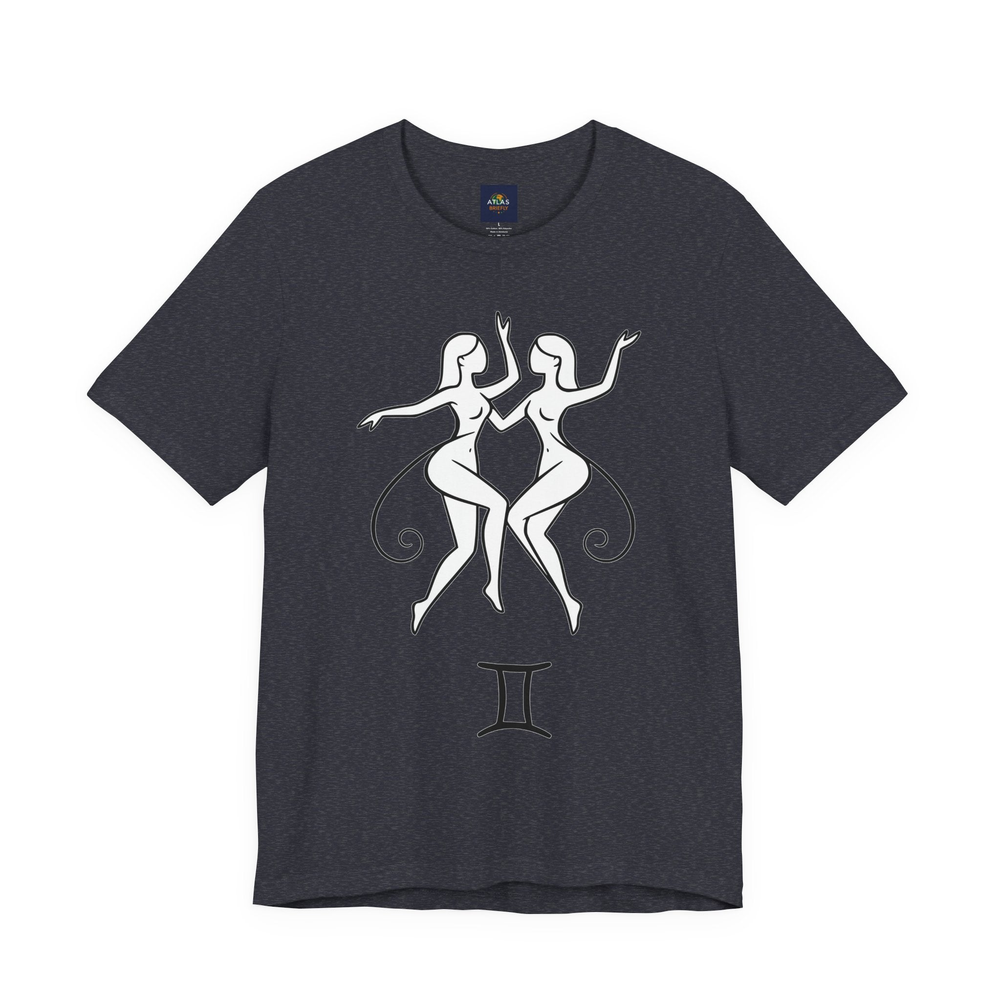Gemini Zodiac Tee - Minimalistic Black and White Unisex Design