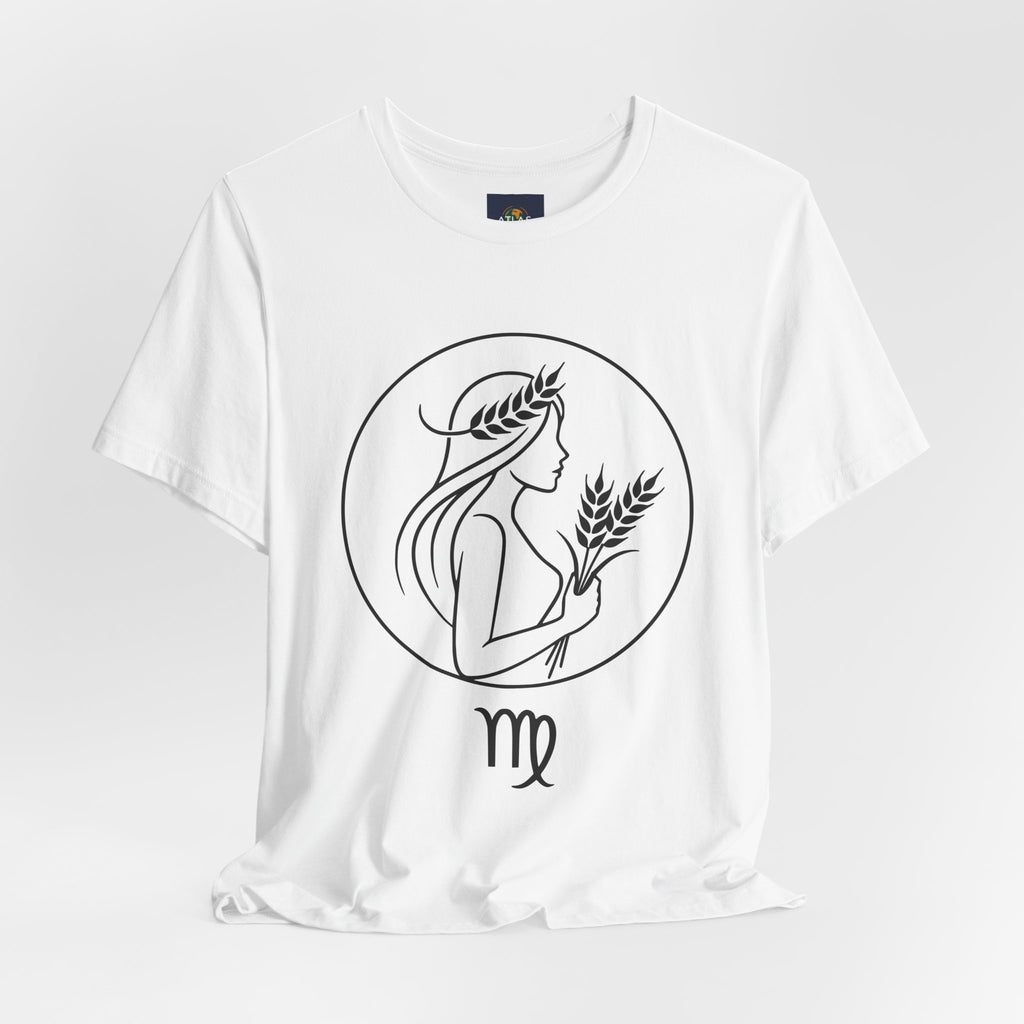 Virgo Zodiac Tee - Minimalist Black and White Unisex T-Shirt