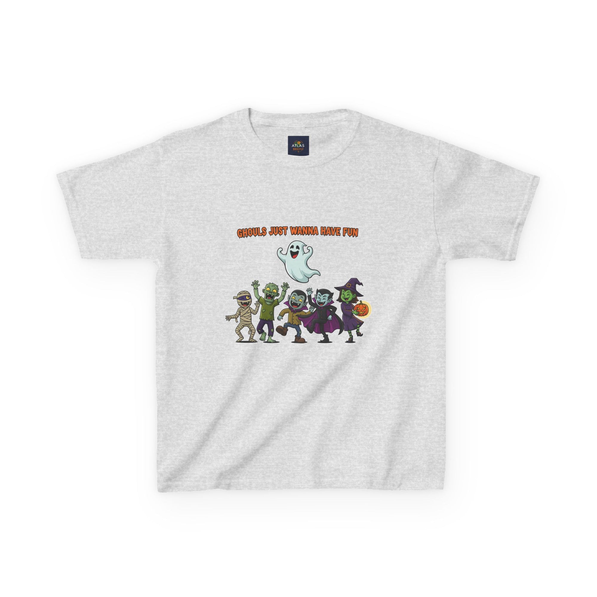 Ghouls Just Wanna Have Fun Kids Halloween T-Shirt | Funny Ghost Mummy Zombie Vampire Witch Shirt for Boys & Girls Trick or Treat Tee - Atlas Briefly