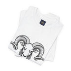 Aries Horoscope Tee - Unisex Black and White Minimal Design