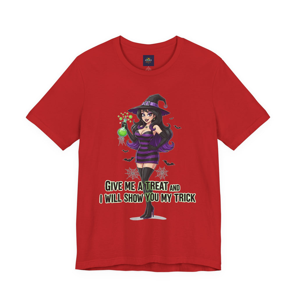Sexy Witch Halloween T-Shirt - Flirty Witch Costume Tee | Trick or Treat Halloween Shirt - Atlas Briefly
