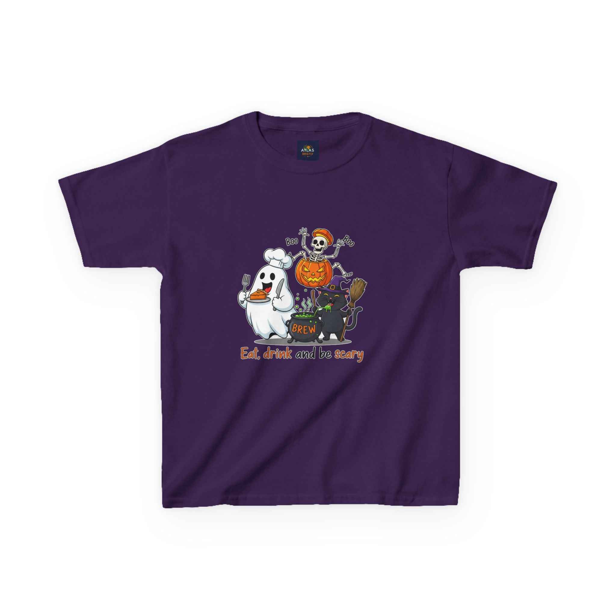 Eat Drink and Be Scary T-Shirt for kids - Atlas Briefly