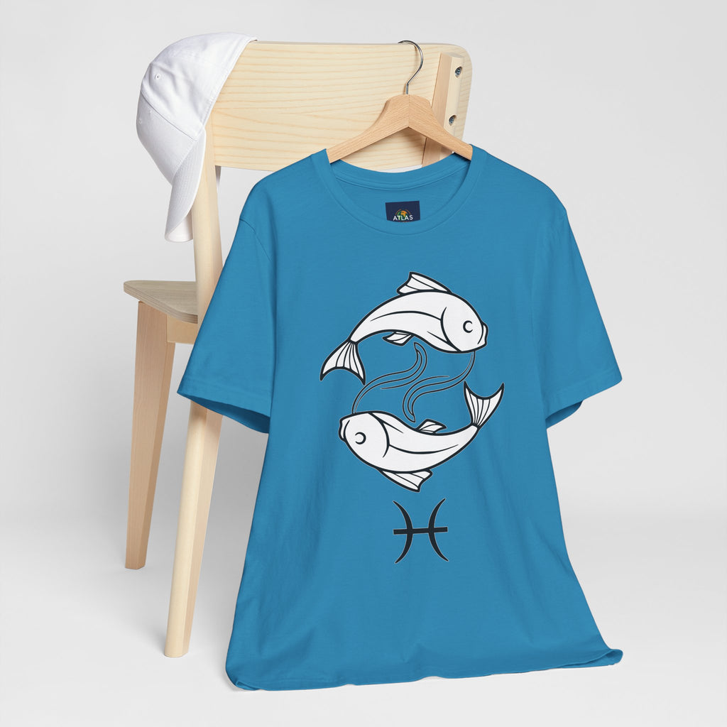Pisces Zodiac T-shirt - Minimalist Black and White Unisex Tee