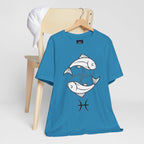 Pisces Zodiac T-shirt - Minimalist Black and White Unisex Tee