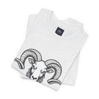 Aries Horoscope Tee - Unisex Black and White Minimal Design