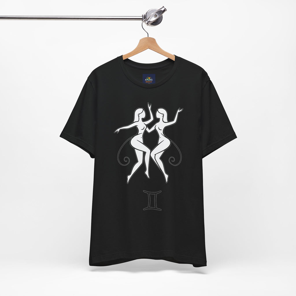 Gemini Zodiac Tee - Minimalistic Black and White Unisex Design