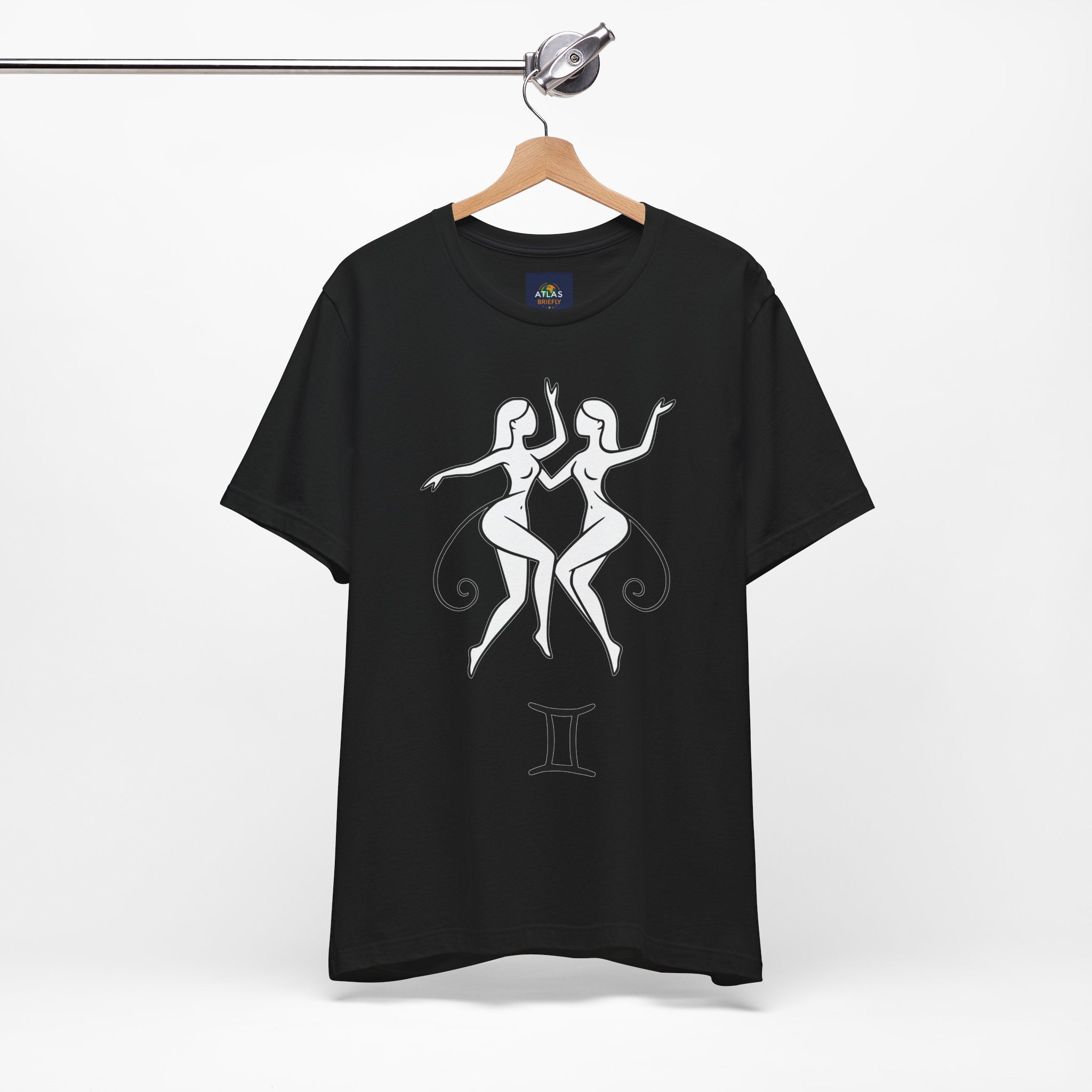 Gemini Zodiac Tee - Minimalistic Black and White Unisex Design
