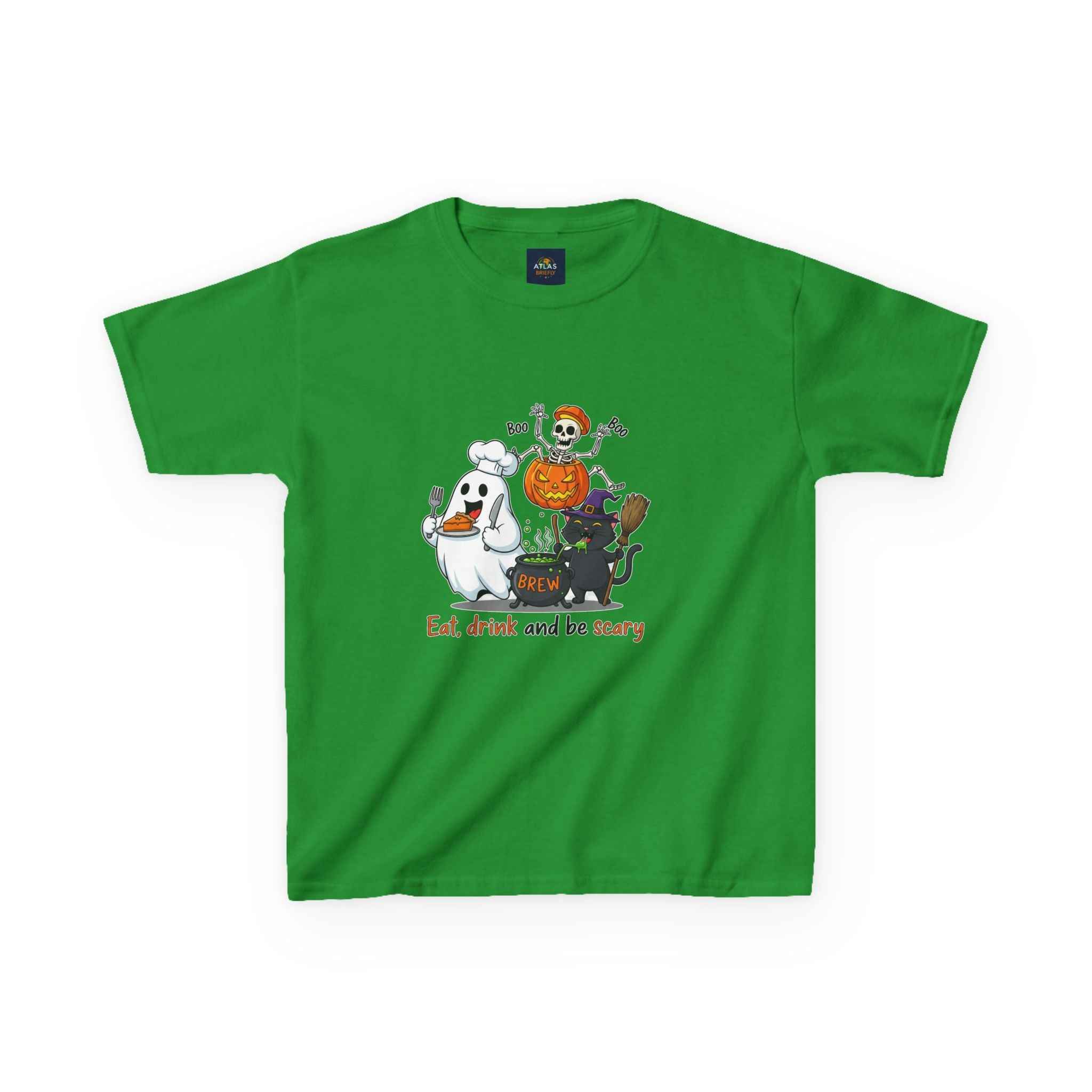 Eat Drink and Be Scary T-Shirt for kids - Atlas Briefly