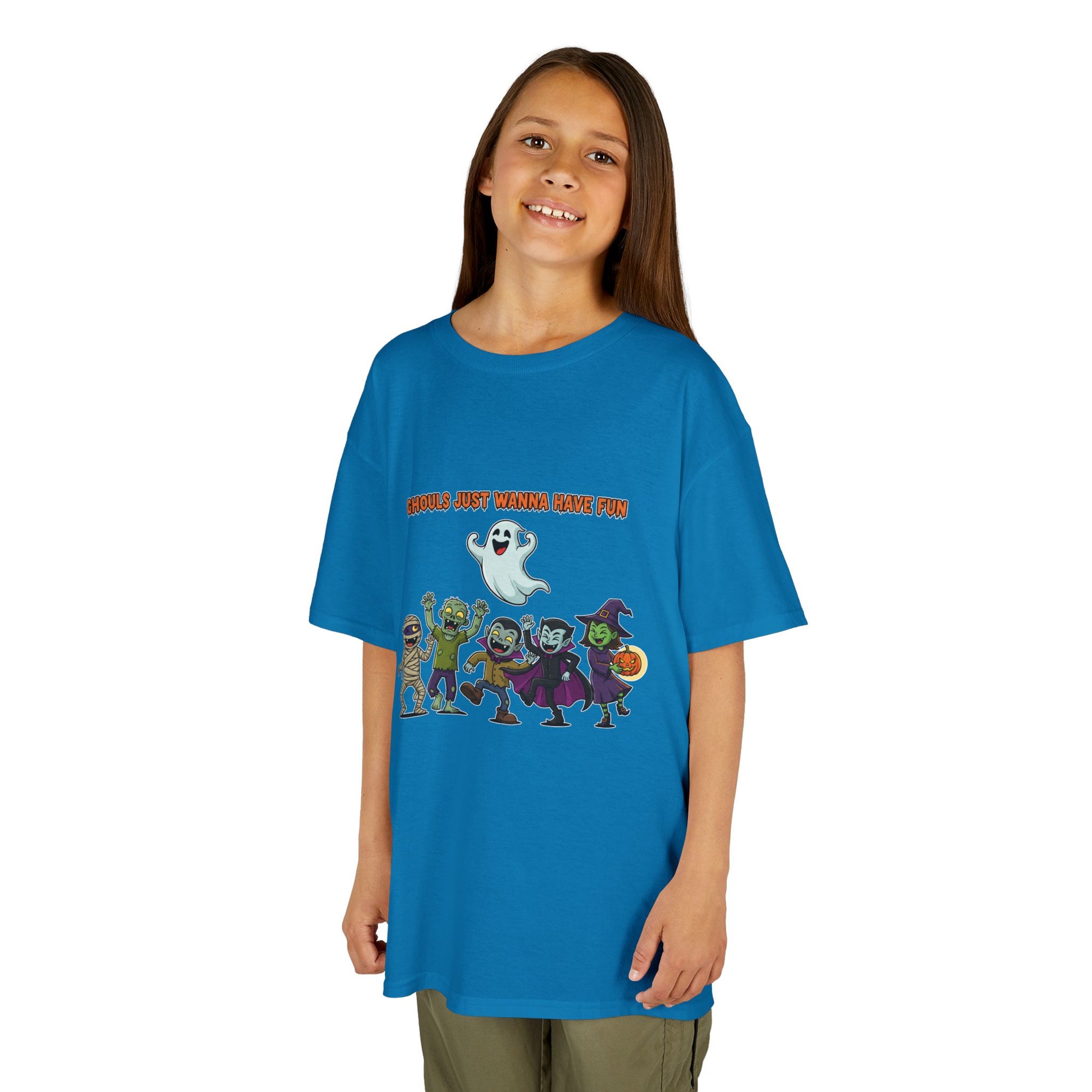 Ghouls Just Wanna Have Fun Kids Halloween T-Shirt | Funny Ghost Mummy Zombie Vampire Witch Shirt for Boys & Girls Trick or Treat Tee - Atlas Briefly