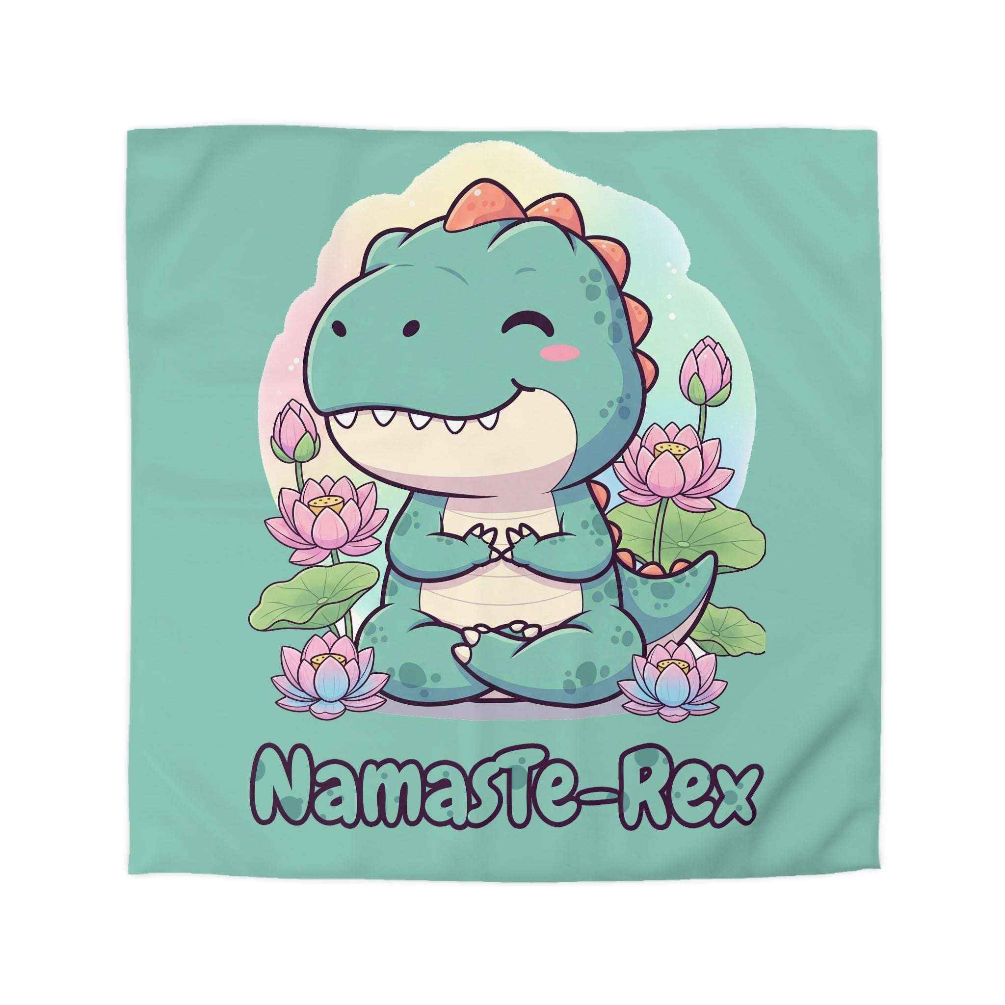 NamasTe-Rex Duvet Cover - Yoga Dinosaur Bedding for a Playful Bedroom - Atlas Briefly