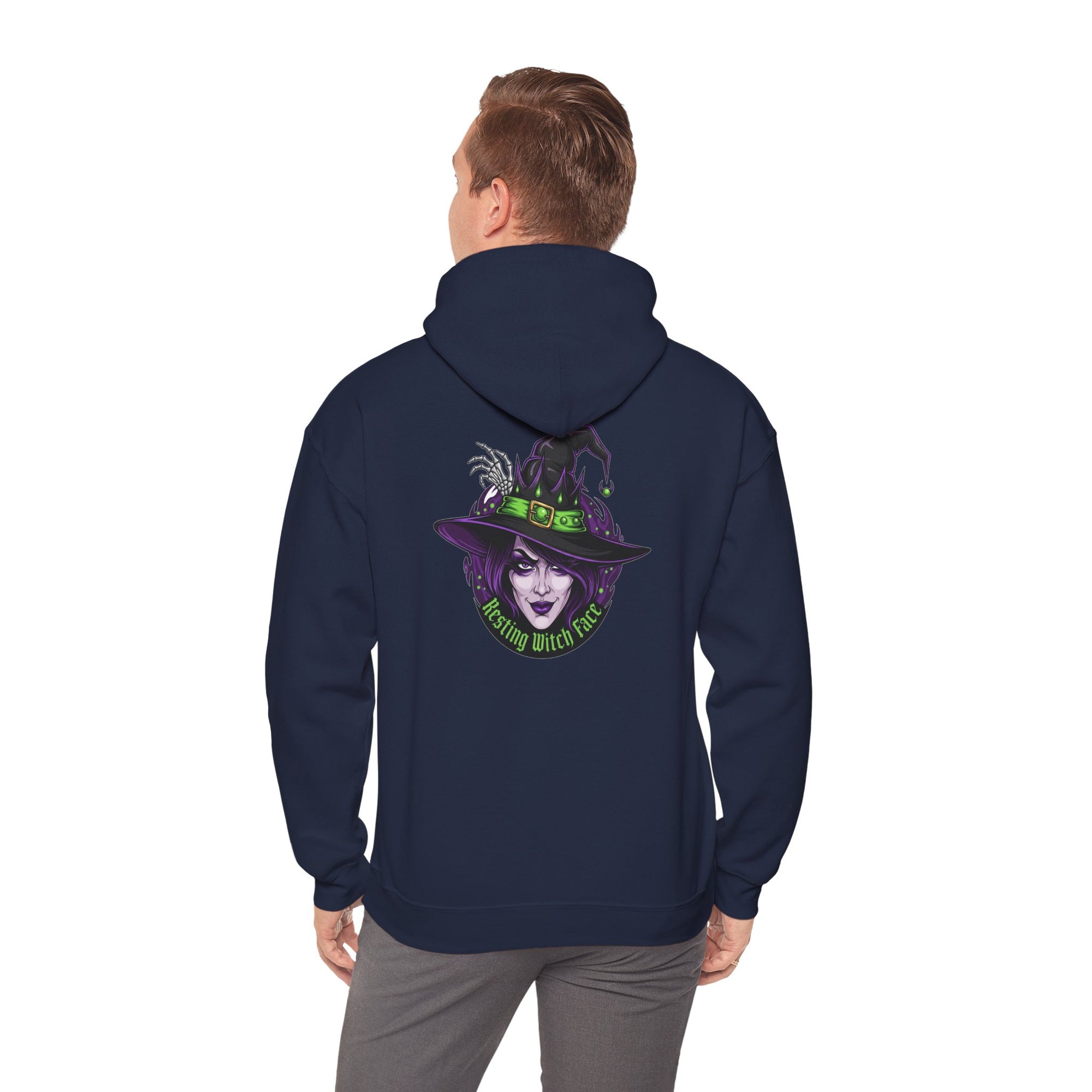 Resting Witch Face Halloween Hoodie – Funny Witch Graphic - Atlas Briefly