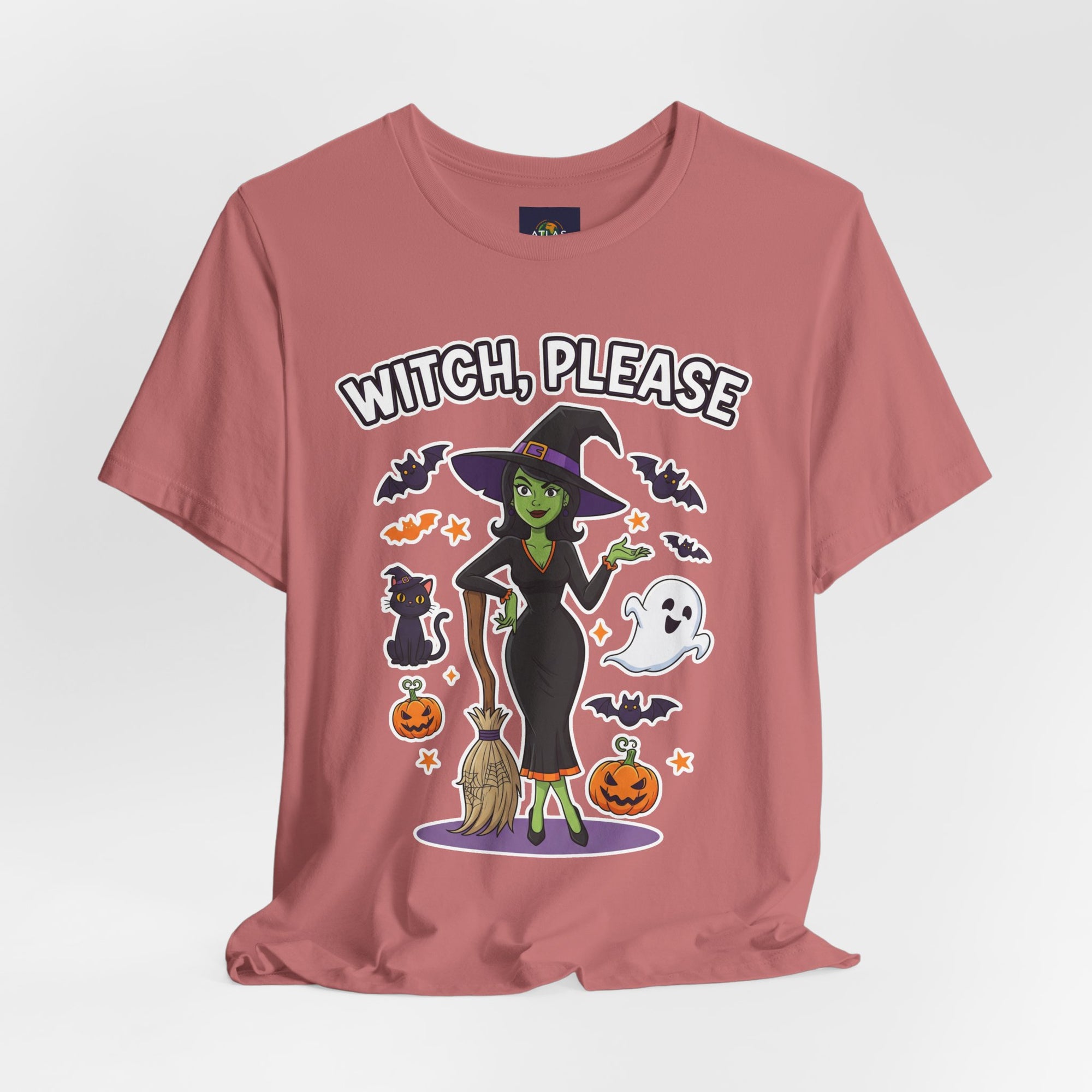 Witch Please Halloween T-Shirt - Sassy Witch Tee with Pumpkin Design | Funny Halloween Shirt - Atlas Briefly