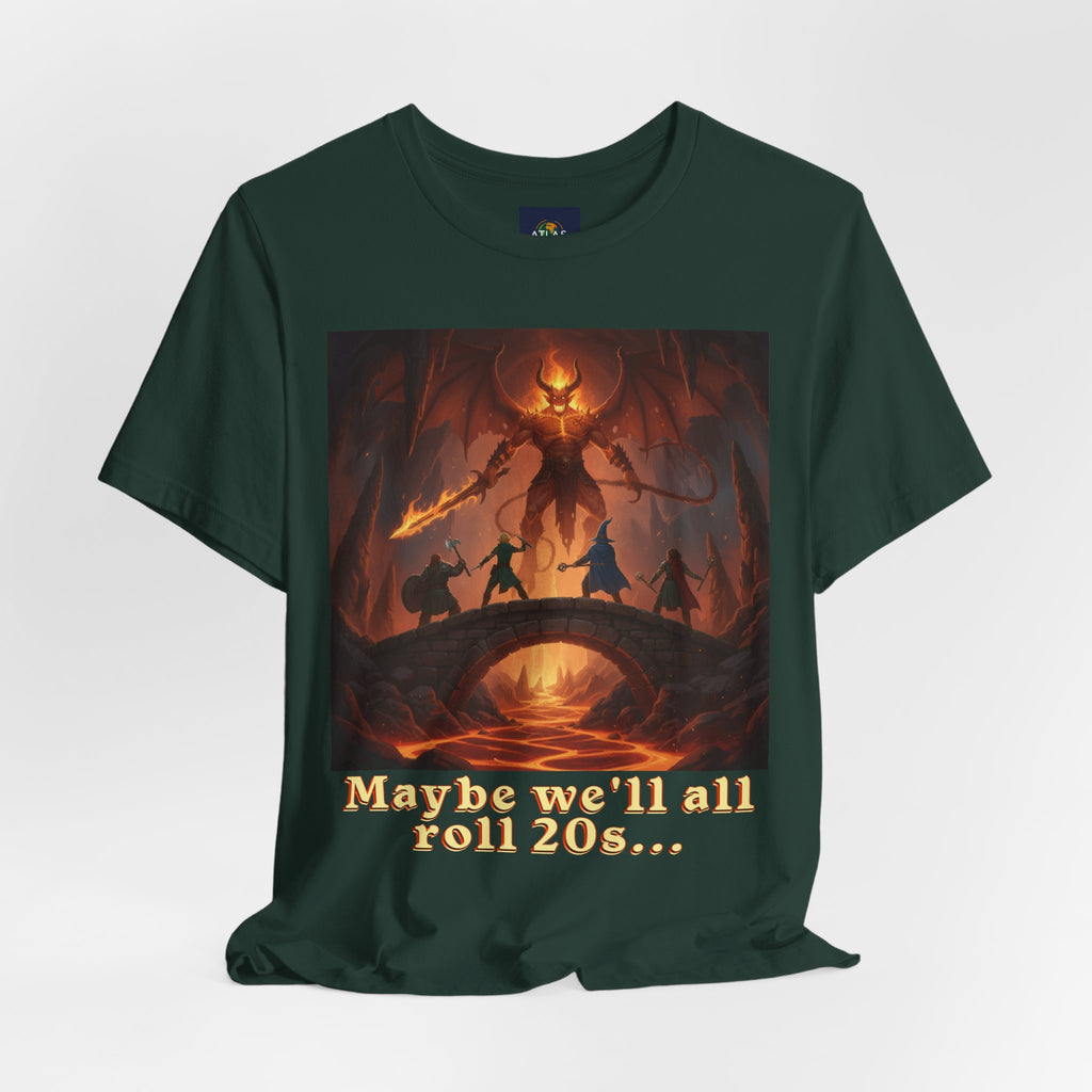 D&D Fantasy T-Shirt - Roll a Natural 20 Dungeon Master RPG Unisex Tee