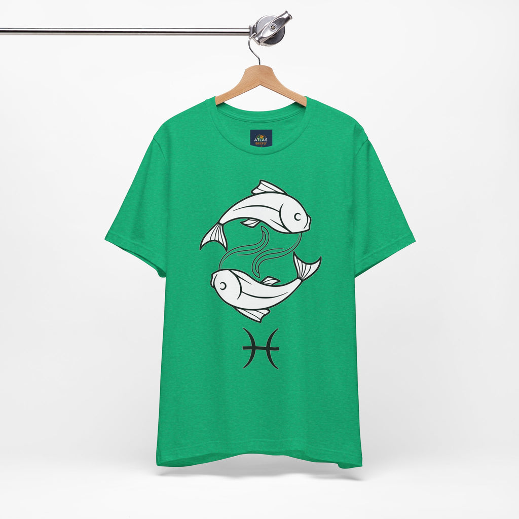 Pisces Zodiac T-shirt - Minimalist Black and White Unisex Tee