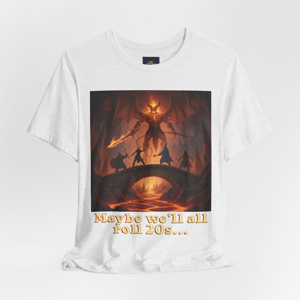 D&D Fantasy T-Shirt - Roll a Natural 20 Dungeon Master RPG Unisex Tee - Atlas Briefly
