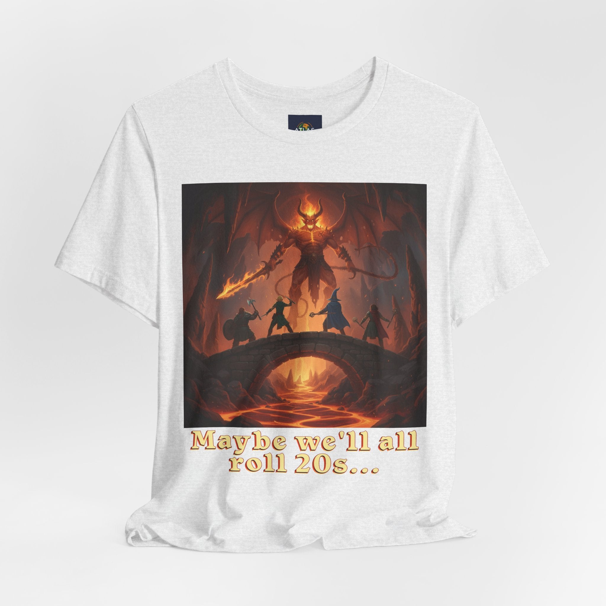 D&D Fantasy T-Shirt - Roll a Natural 20 Dungeon Master RPG Unisex Tee - Atlas Briefly