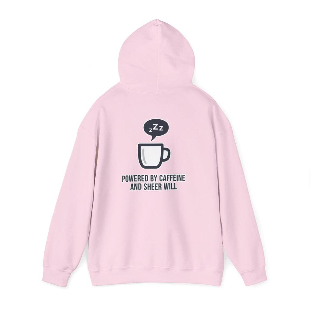 Powered by Caffeine and Sheer Will Hoodie - Funny Coffee Lover Sweatshirt | Minimalist Humor Gift - Atlas Briefly