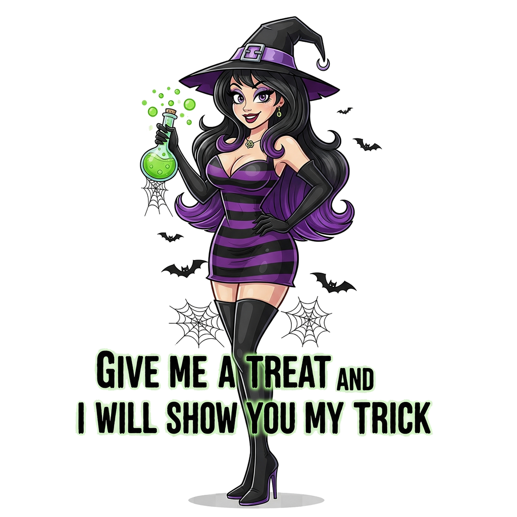 Sexy Witch Halloween Hoodie - Flirty Witch Costume Sweatshirt | Trick or Treat Halloween Apparel - Atlas Briefly