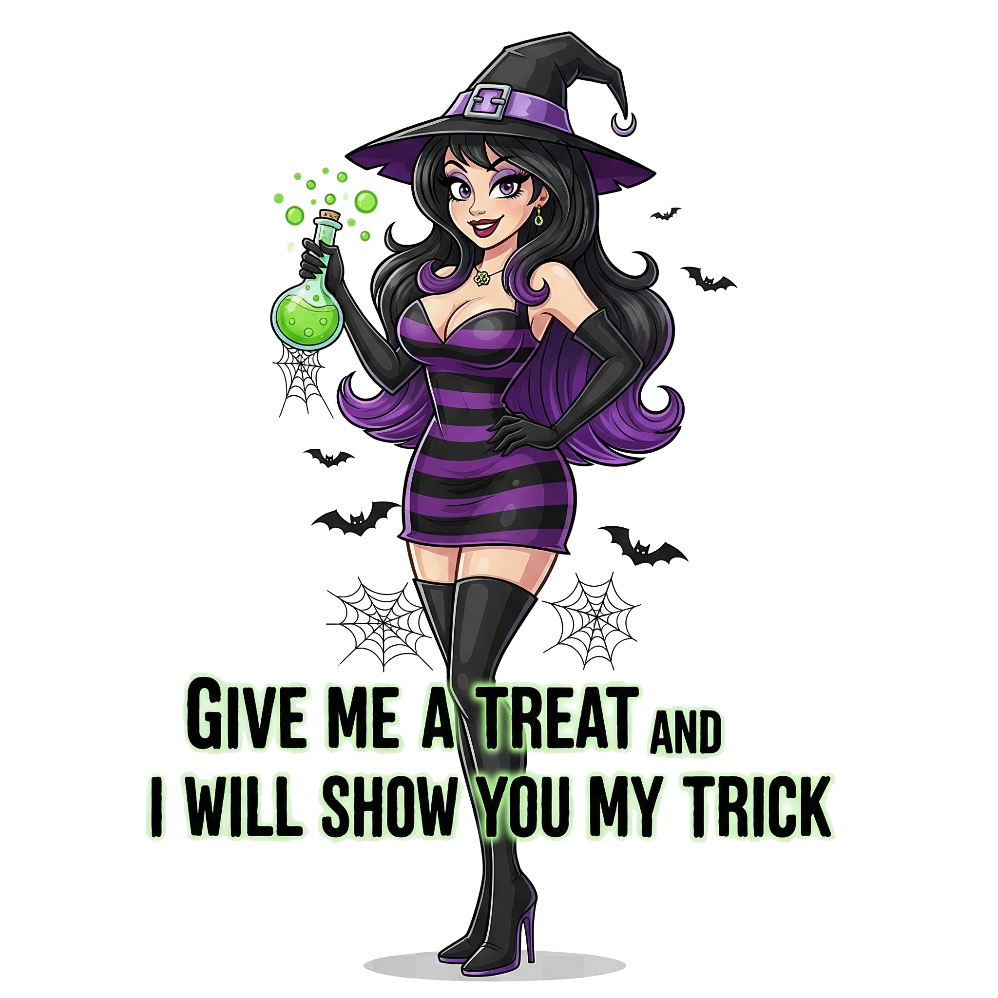 Sexy Witch Hoodie - Flirty Witch Costume Sweatshirt for Halloween Trick or Treat - Atlas Briefly