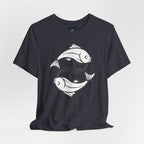 Pisces Zodiac T-shirt - Minimalist Black and White Unisex Tee