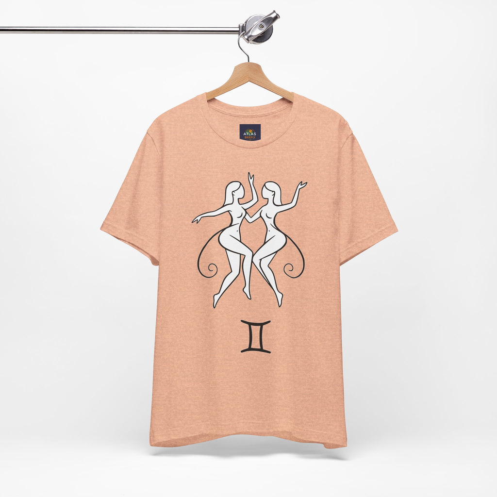 Gemini Zodiac Tee - Minimalistic Black and White Unisex Design