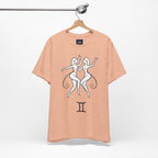 Gemini Zodiac Tee - Minimalistic Black and White Unisex Design