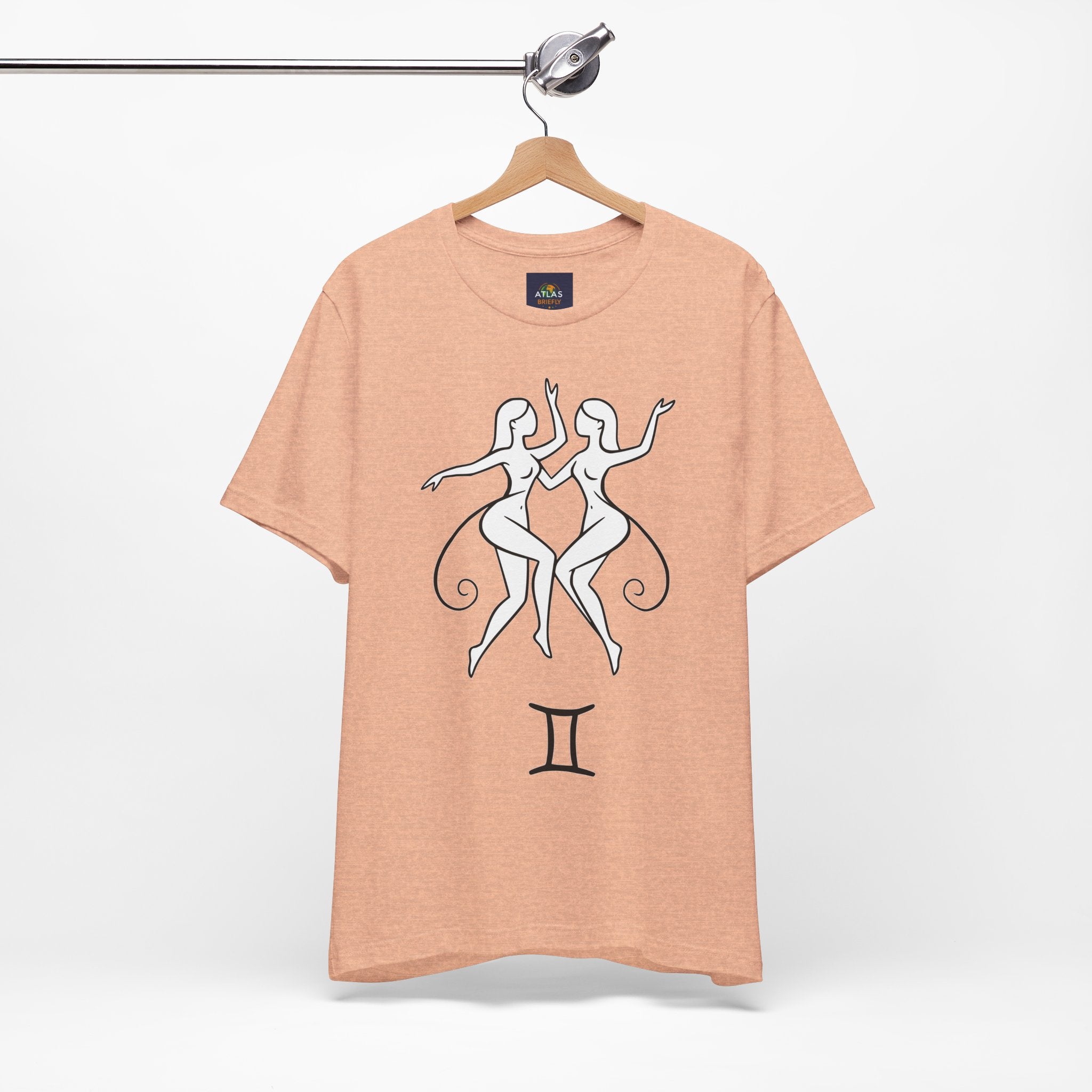 Gemini Zodiac Tee - Minimalistic Black and White Unisex Design
